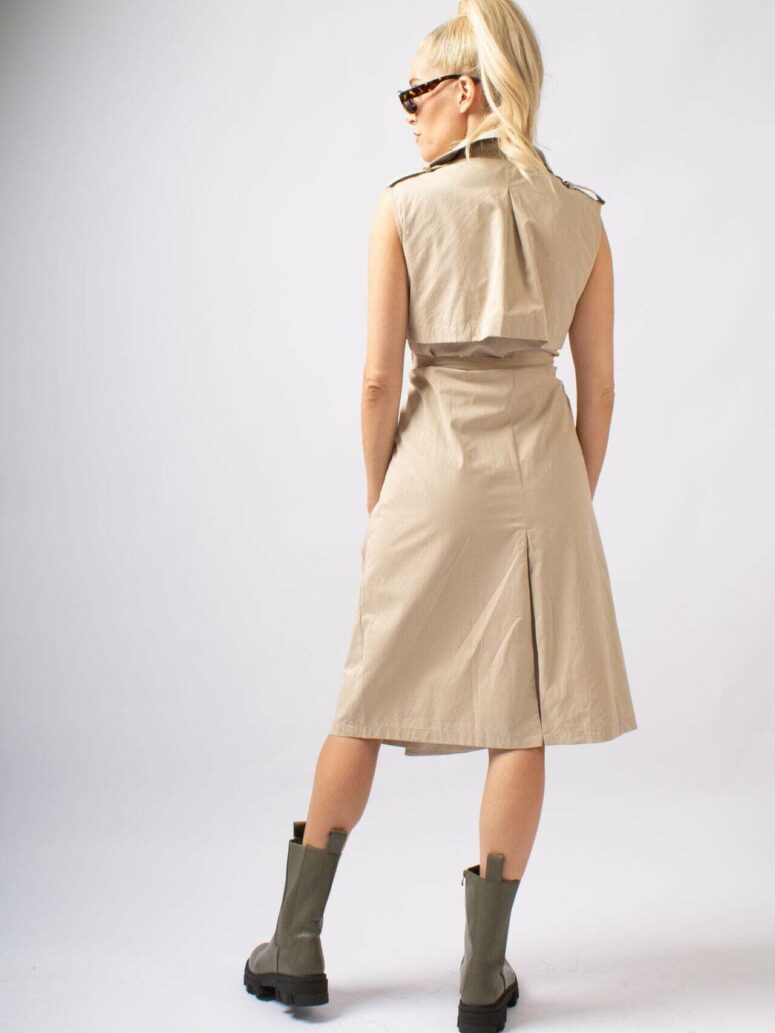Ärmelloses Trenchcoat-Kleid