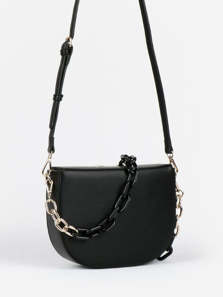 Schwarze Midibag “Saddle” von Seidenfelt