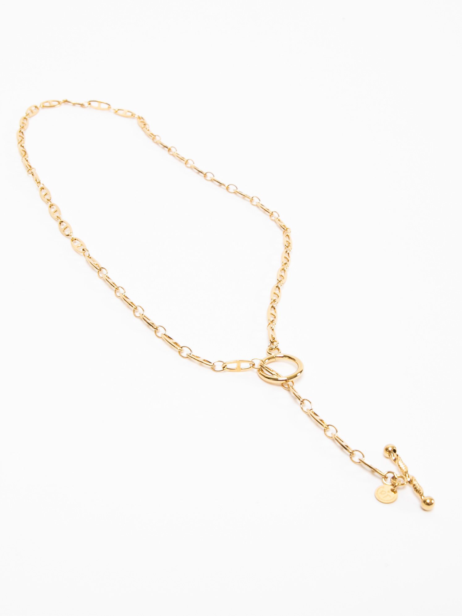 Goldfarbene Kette mit T-Steg-Verschluss